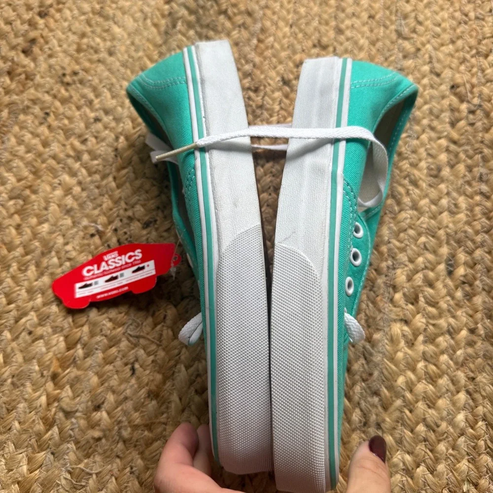 Vans Authentic Teal Canvas Low Top Skate Shoes Sneakers Unisex